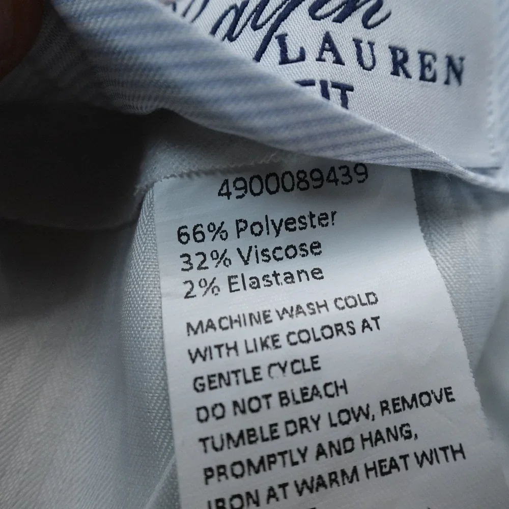 Ralph Lauren Pants Mens 38X32 Gray Slim Fit Chino Dress Slacks Trouser Stretch